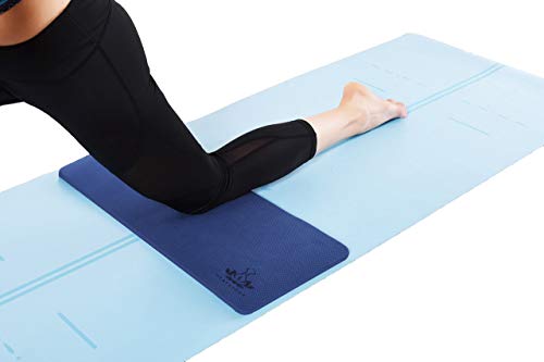 Heathyoga Yoga Knee Pads Cushion Non-Slip Yoga Mat Thick Yoga Accessories for Women Workout Pilates Kneeling Pads for Working out Exercise 26"x10"x0.5" - color: Dark Blue