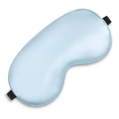 Silk Sleep Mask, Blackout Eye Mask for Sleeping with Adjustable Strap | Light-blocking Blindfold for Men & Women Pressure-Free, Soft Eye Cover Eyeshade for Side Sleeper, Travel Naps (Light Blue) - color: Light Blue
