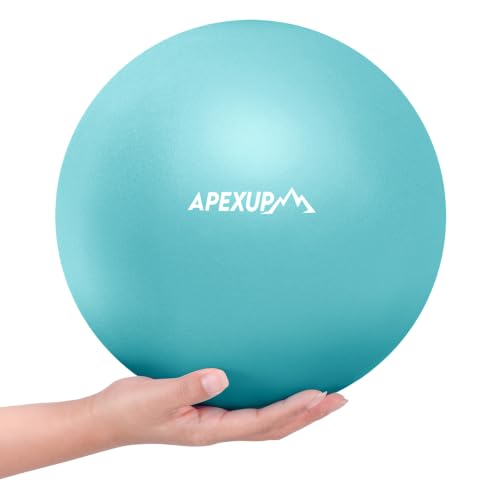 APEXUP 9 Inch Pilates Ball Small Exercise Ball for Yoga, Fitness, Balance, Core Workout, Physical Therapy - color: Light Blue