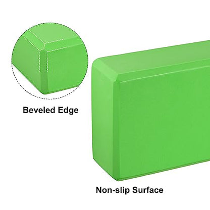 uxcell Yoga Block-Light Weight High-Density EVA Foam Brick for Beginners, Yogis, Pilates, Meditation - color: Green