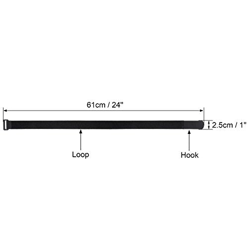 Wisdompro 12 Pack 1 x 24 Inch Long Hook and Loop Tie Down Straps Heavy Duty - size: 1 x 24 Inch, 12 Pack
