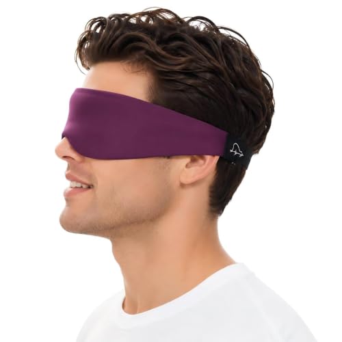 ALASKA BEAR Side Sleeper Sleep Mask, Patented, 100% Blackout, Purple - color: A2 Purple