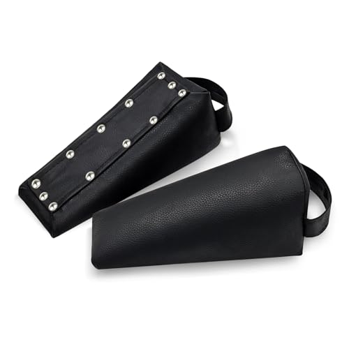 LILXIU 2 PCS Pelvic Blocks Sacral Wedge with Non Slip Bottom & Handle, Pelvic Block for Pelvic Positioning Support, Physical Therapy Positioning Wedges, Black