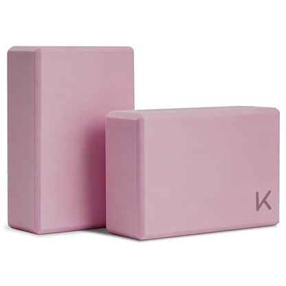 KEEP Yoga Block, High-Density EVA Foam 2 Pack Yoga Block with Non-Slip Textured Surface, Supportive, Lightweight - Ideal for Yoga - color: 2-pack-Cherry pink