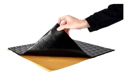 Rockville RockMat Pro 50 Sq Ft 3-in-1 Car Sound Deadener, 275mil, 20 Sheets | Foam/Rubber/Aluminum, Self-Adhesive, Waterproof, 7mm Thick, Includes Roller, Non-Toxic, Vibration Dampening, Paintable - style: 50 SQUARE FEET
