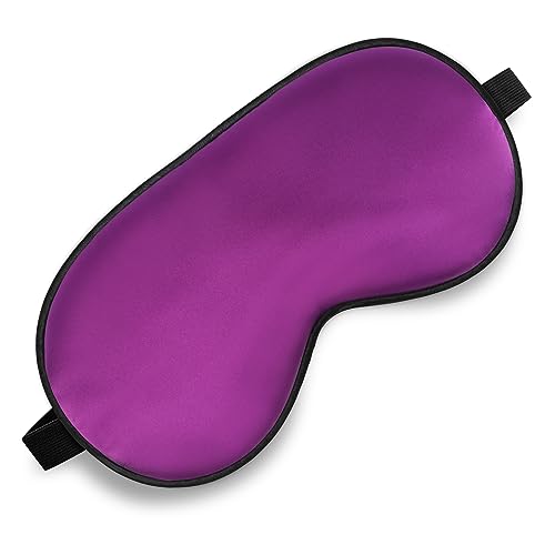 Silk Sleep Mask, Blackout Eye Mask for Sleeping with Adjustable Strap - color: Purple