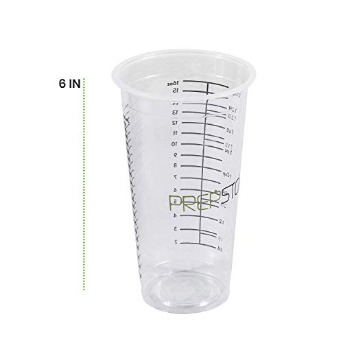 Disposable Measuring Cups for Resin – Pack of 20 16oz Clear Plastic Graduated Epoxy Mixing Cup for Paint, Resin, Stain – 1/2 Pint Reusable Plastic Measuring Cup for Cooking & Baking