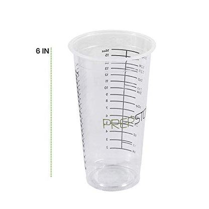 Disposable Measuring Cups for Resin – Pack of 20 16oz Clear Plastic Graduated Epoxy Mixing Cup for Paint, Resin, Stain – 1/2 Pint Reusable Plastic Measuring Cup for Cooking & Baking