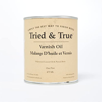 Tried & True Superior Varnish Oil Wood Finish, Pint | Natural Pine Resin & Linseed Oil, Ideal for Interior Furniture, Tables, Countertops, Non-Toxic, Scratch Resistant & Durable - size: Pint