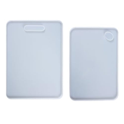13-inch Large Cutting Board Epoxy Resin Tray Silicone Molds 2-Count | Make Extra Large Serving Trays & Platters; Works with Versatile Materials Like Concrete, Cement & Resin; 13-Inch Height - color: Rectangular Cutting Boards (Set of 2)