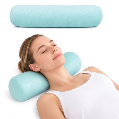 Neck Roll Pillow, Cervical Neck Pillow Bolster Pillow for Sleeping - color: Sage Green