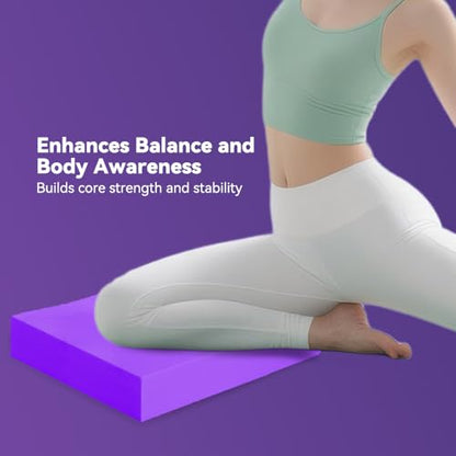 Large Thick Balance Pad Non-Slip Stability Trainer Yoga & Pilates - color: Purple