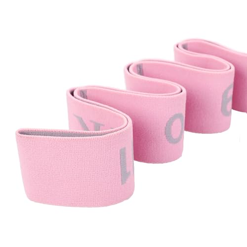 11 Loops Stretch band - Yoga, Pilates, Ballet, and Physical Therapy Stretching strap for Flexibility, Leg Stretching, and Exercise - Durable Stretching equipment for Dance and Fitness - color: 11 Grids-Pink