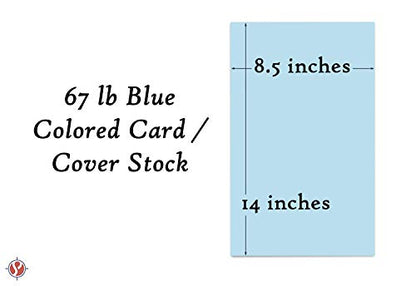 Color Cardstock Paper 67 Vellum Bristol, Sizes: 8.5 x 11 | 11 x 17 | 8.5 x 14 |1 Ream of 250 Sheets per Pack. (8.5 x 14, Blue) - color: Blue, size: 8.5 x 14