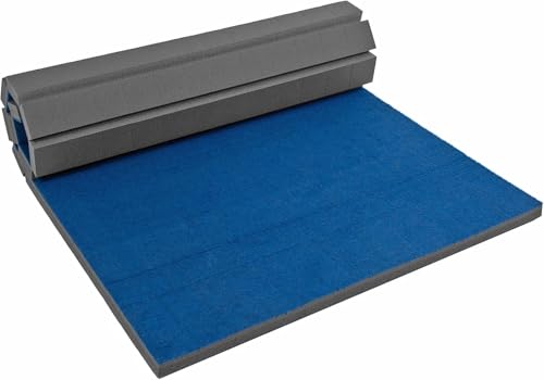 FlooringInc's Rollout Carpet Top Cheer Mat, Perfect as a Gymnastics Mat, Tumbling Mat or Portable Cheerleading Gym Mats for Home Workouts and Practice - color: Blue, size: 5 ft x 10 ft x 1.38 in