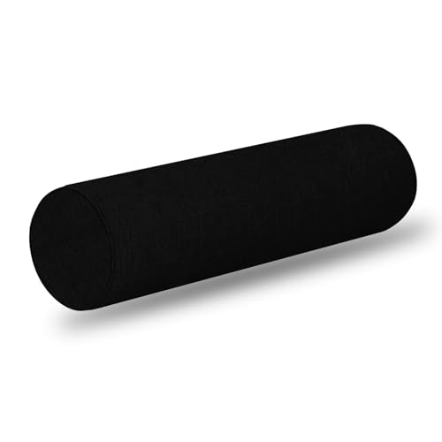 Durable Neck Cervical Pillowcases, Throw Pillow Cover– Perfect for Memory Foam Neck Roll Pillows&Neck Roll Pillow, Easy to Wash & Matches Your Sofa/Bed (Black, 6x24) - color: Black, size: 6x24