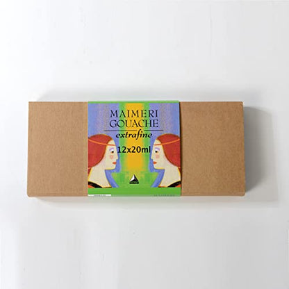 Maimeri Artist Gouache Plastic Box Set - Set of 12 Colors, 20 ml tubes