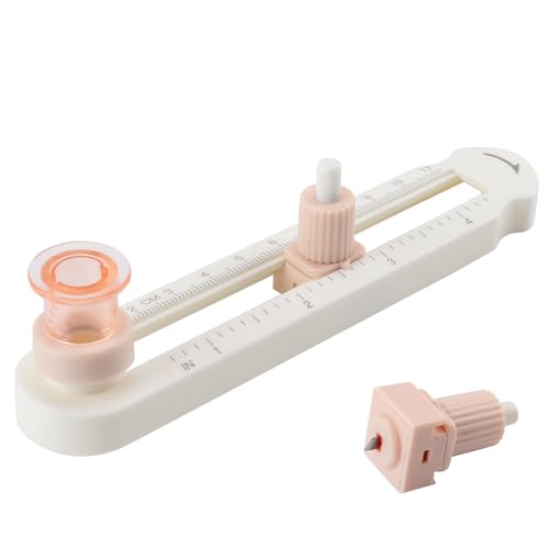 HAUSTGO Circle Cutter for Crafts, Cuts 1” - 4” (2-11cm) Perfect Circles for Scrapbooking, DIY Cards & Home Decor, Fits Paper, Cardstock & Foam, Comes with 2 Replacement Blades - color: Pink