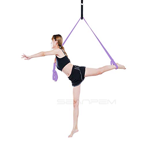 Leg Stretch Band - To Improve Leg Stretching - Easy Install on Door - Perfect Home Equipment For Ballet, Dance And Gymnastic Exercise Flexibility Stretching Strap Foot Stretcher Bands - color: light purple