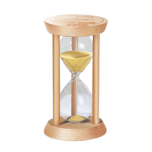 Wooden Sand Timers 2 Minute Hourglass,Stunning Glass Mini Sand Clock for Productivity, Meditation & Decor, 2 Min Small Reloj De Arena for Kitchen, Game, Classroom, Toothbrush (Gold) - color: Gold, size: 2 minute
