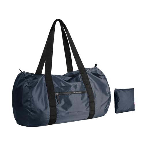 pack all Lightweight Travel Duffel Bag, 45L Foldable Weekender Bag | Ultralight, Packable, Water-Resistant, Tear-Resistant Nylon, YKK Zipper, Luggage Sleeve, For Travel, Camping, Gym, Navy - color: Navy, size: 45L