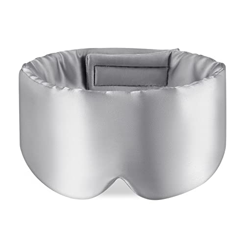 Zenssia 100% Mulberry Silk Sleep Mask Eye Mask for Men & Women, Silvergrey - color: Silvergrey