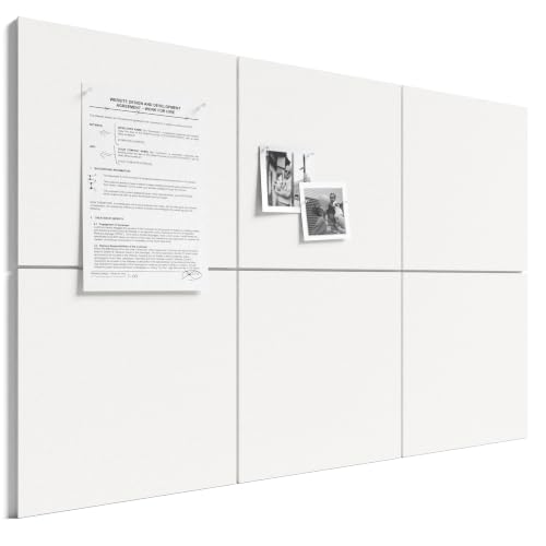 Bumusty 36" x 24" Large Cork Board Alternative, Milky White - color: Milky White, size: Solid tile 6-pack