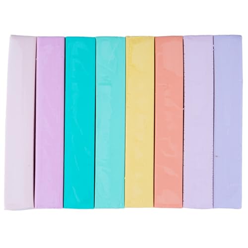 Craft County Modeling Clay – 1 lb (Eight Assorted Color Bars) – Use for Claymation, Models, and Stop Motion (Pastels) - color: Pastels