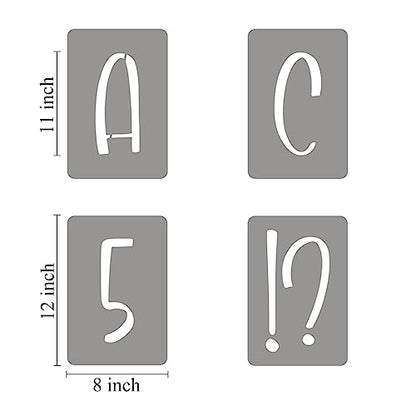 11 Inch Alphabet Letter Stencils for Painting - 42 Pack Letter and Number Stencil Templates with Signs for Painting on Wood, Reusable Letters and Numbers Stencils for Chalkboard Wood Signs & Wall Art - size: 11 Inch