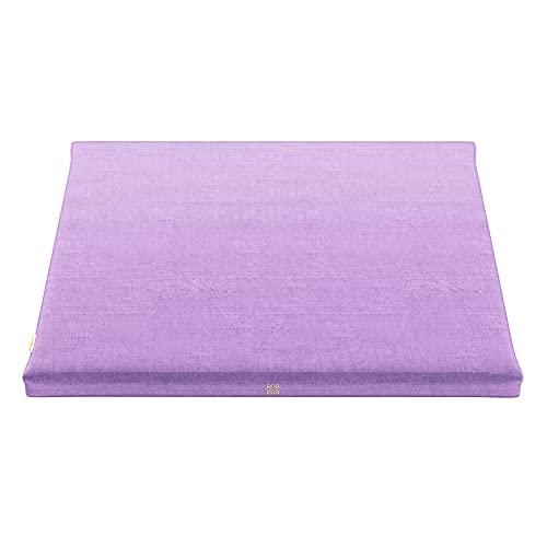 Mindful & Modern Zabuton Meditation Mat - Cotton Filled Yoga and Meditation Pad - Zabuton Meditation Cushion for Kneeling and Sitting Support - Large Rectangular Sitting Floor Pillow for Bench or Zafu - color: Velvet - Violet