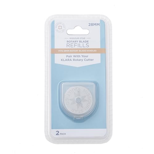 Missouri Star Universal Rotary Cutter Blades 28mm, 2 Pack | Super Sharp Replacement Blades, Fits All Rotary Cutter Handles | Fabric Trimmer Refill for Quilting and Sewing Projects - color: 28mm Rotary Replacement Blades