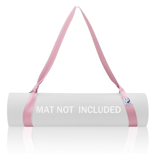 Slim Panda Yoga Mat Straps for Carrying, Adjustable Yoga Mat Carrier Sling Fits All Mats(Mat Not Included) - color: Light Pink, size: 72 inches