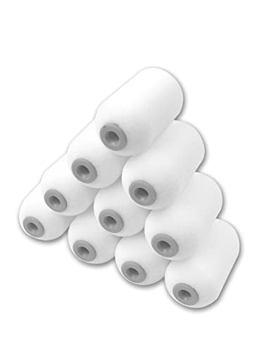 ROLLINGDOG 2 Inch Small Foam Paint Roller Covers | High Density Foam Paint Roller Sleeves,Cutting in and Detail Painting (Pack of 10) - color: 10pc 2" Roller Cover