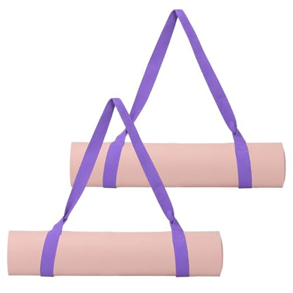 Yoga Mat Straps for Carrying, Adjustable Exercise Mat Sling Holder Multi Purpose Mats Carrier - color: Light Purple
