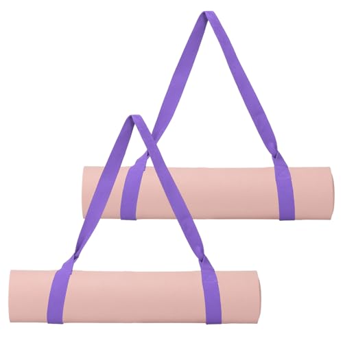 Yoga Mat Straps for Carrying, Adjustable Exercise Mat Sling Holder Multi Purpose Mats Carrier - color: Light Purple