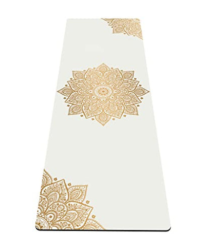 nuveti Yoga Mat Print Extra Thick TPE Non Slip Fitness Exercise Mat with Carrying Bag,72"x24" Extra Thick 6MM Exercise & Workout Mat for Yoga, Pilates Fitness and Floor Exercises - color: White