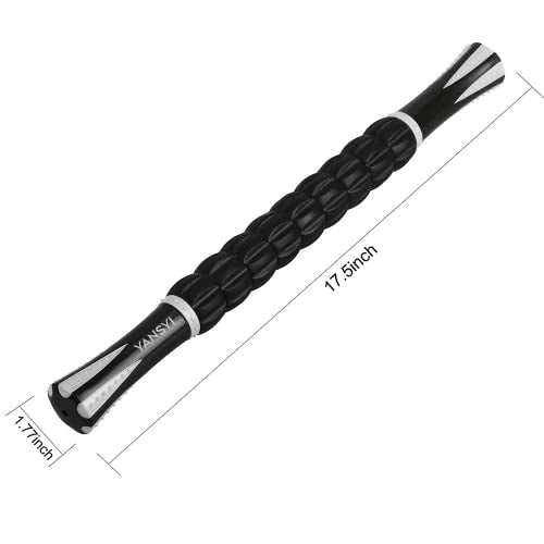 YANSYI Professional 9-Roller Deep Tissue Massage Stick - Portable Muscle Recovery Roller for Athletes, Relieves Post-Workout Soreness & Leg/Back Pain - Portable Physio Tool (White) - color: White