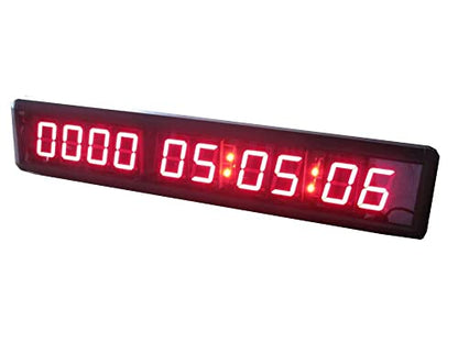 AZOOU 1.8-inch 10 Digits Red Color LED Timer Countdown/Up Wall Mounted Clock with Days Hours Mins Secs
