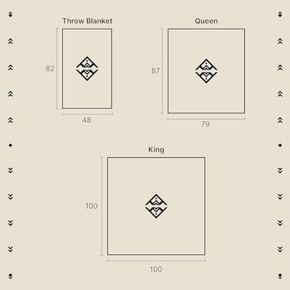 Off the Grid Inca Aztec Throw Blanket | Southwest Indian Navajo Boho Style | Native Woven Western Cover for Camping, Bedding, Couch (King, Cotopaxi Slate) - color: Cotopaxi Slate, size: King