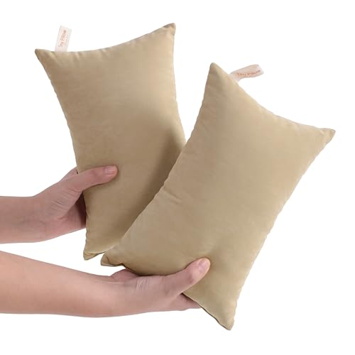 NTBAY Tiny Pillows, Set of 2, 7"x11", Light Taupe - color: Light Taupe, size: 11"x7"