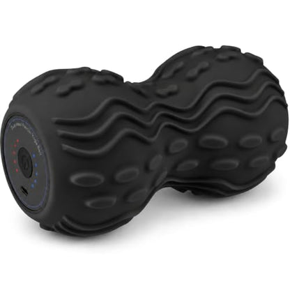 Vibrating Peanut Massage Ball, 5-Speed Back & Neck Recovery Roller (Black) - color: Black