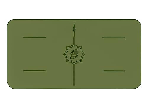 Liforme Yoga Pad - Revolutionary Alignment System, Advanced Non-Slip Grip | Eco-friendly, Non-Toxic, Sweat-Resistant, 4.2mm thick pad for knee, elbow and hand support during Yoga, Free Yoga Bag - color: Olive