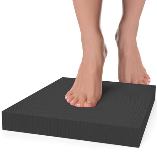 Balance Pad- Foam Balance Pad for Workout, Non-Slip & Water-Resistant Stability Trainer Mat, Soft TPE Exercise Foam Mat for Rehabilitation Stability,Physical Therapy,Fitness,Yoga (15.7" * 13" * 2") - color: Black