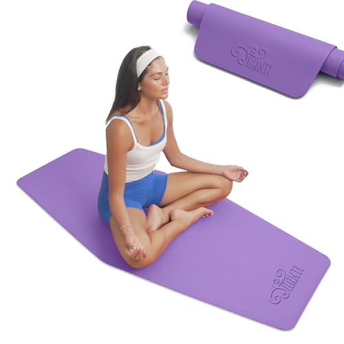 Shanti Diamond Series Yoga Mat - Diamond Shape to expand your Practise, UltraGrip surface, High dencity Cushioning for, Yoga, Pilates, Stretching & Home fitness. - color: Mystic Plum Purple