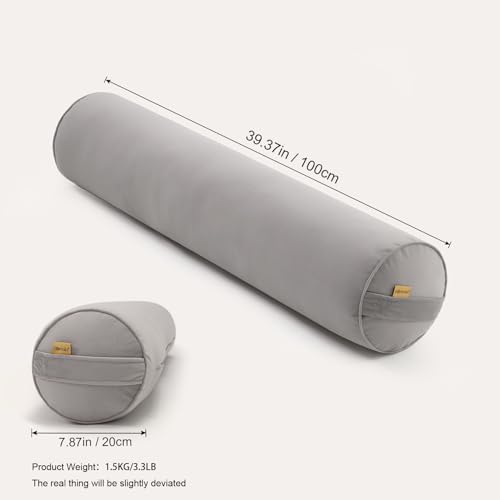 Body Pillow for Adults,Long Round Pillow,Big Cylindrical Pillow,Large Full Bolster Pillows for Side Sleepers (Zinc Gray, 39.37"*7.87") - color: Zinc Gray, size: 39.37"*7.87"