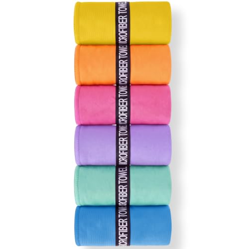 Colorful Microfiber Workout Towels, Quick Dry, Highly Absorbent, Odor Free for Women & Men, 31.5"x15.7" Gym Sweat Towels for Gym, Yoga, Running, Swimming - color: Bright Color
