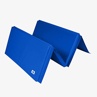 We Sell Mats Gymnastics Mat, Folding Tumbling Mat, Portable with Hook & Loop Fasteners - color: Blue, size: 4 ft x 8 ft x 1.5 in