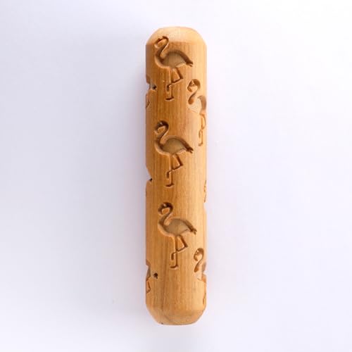 MKM Pottery Tools Wood Big Hand Rollers for Clay (BHR-151 Flamingos) - color: BHR-151 Flamingos