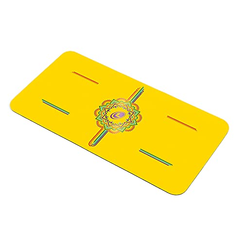 Liforme Yoga Pad - Revolutionary Alignment System, Advanced Non-Slip Grip | Eco-friendly, Non-Toxic, Sweat-Resistant, 4.2mm thick pad for knee, elbow and hand support during Yoga, Free Yoga Bag - color: Yellow