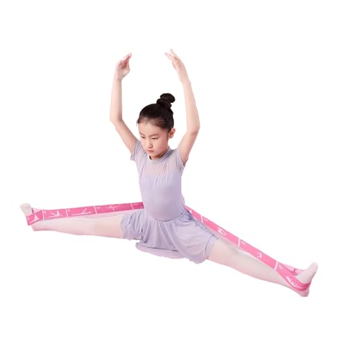 2-Pack Adjustable Kids Dance Stretch Bands - 8-Loop Elastic Bands for Ballet, Latin, Yoga, Gymnastics & Stretching - Flexible, Multi-Section Design for Dance Training & Flexibility - color: Pink+Purple